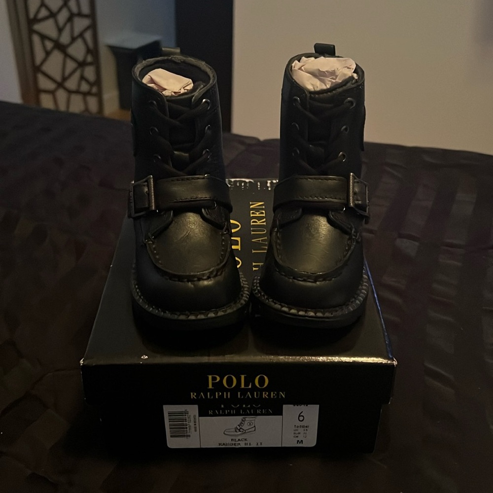 Polo by Ralph Lauren Kids Black Leather Boots